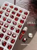 Rhinestones K9 de Base Puntiaguda en Rojo Ancora para Arte de Uñas, Decoraciones de Uñas de Lujo de Ángulo Recto Cuadrado con Forma de Corazón de Caña Alta al por Mayor