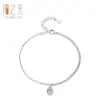 Pulsera Colgante Dinámica de Plata de Ley 925 con Forma de Gota de Agua y Pera para Mujer, Diseño de Nicho, Joyería de Mano Simple y Elegante