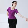 Ropa de Práctica de Baile para Mujeres, Tops de Nuevo Estilo, Danza Clásica, Examen de Arte para Adultos, Ropa de Yoga para Moldear el Cuerpo, Ropa Diaria de Manga Corta para Bailarines