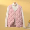 Novo Colete Quente de Outono e Inverno com Leve Fragrância e Forro de Algodão Leve para Colete Versátil Casual Feminino