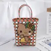 Bolsa Tejida Nueva de Fábrica Bolsa Cuadrada Pequeña Bolsa de Cesta de Plástico para Verduras Color Cesta Pequeña Coincidencia de Foto Bolsa de Playa Bolsa de Mujer