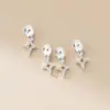 Colgante de estrella de cuatro puntas bañado en plata de ley 925, accesorio de pulsera finamente incrustado, componente semiacabado para manualidades DIY S1062