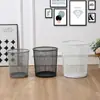Cesto de Papel de Hierro Forjado, Cubo de Basura Doméstico, Tamaños Grande, Mediano, Pequeño, Malla de Hierro Metálico, Redondo, Contenedor de Almacenamiento sin Tapa, Contenedor de Basura de Oficina