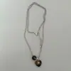 Collar de Corazón Maillard Vintage para Mujer, Elegante Cadena de Perlas, Cruz Simple, Colgante de Candado Pequeño de Piedra Ojo de Tigre, Cadena para Suéter