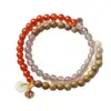 Argentina Sándalo Verde Pastillas Cuentas DIY Bodhi Ágata Cuentas de Rosario Doble Círculo Hombres y Mujeres Juego Cultural Cuentas de Buda Pulsera Venta al por Mayor