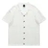Camisa de Manga Corta de Punto Hueco Estilo Old Money para Hombre Ropa de Playa Verano Vacaciones Hawaianas Campamento Retro Cuello Campamento Camisa con Sensación Fresca