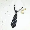 Gravata Pequena Listrada Caseira Ultra-Curta para Mulheres, Estilo Preguiçoso, Não Precisa Amarrar, Estilo College Fofo Japonês, Marrom Retrô, Meninos do Jardim de Infância
