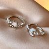 Anillo de luna y estrella azul glaciar, de lujo, de alta gama, con luz de nicho, para novia, combinable, abierto y distintivo para mujer.