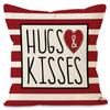 Funda de Almohada de San Valentín Lazo Amor para Parejas Hogar Dormitorio Sofá Funda de Almohada Decorativa Lino Estampado Cojín