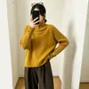 Suéter de punto con cuello alto de manga larga y diseño de otoño e invierno para mujer, nuevo suéter grueso de ajuste holgado 2026