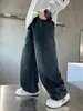 Jeans Casuales de Pierna Recta de Moda Otoño 2025 para Niños, Pantalones Largos Versátiles y con Estilo para Niños Mayores
