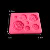Set de 3 piezas de flor rosa pequeña Margarita azúcar arcilla polimérica blanda gota de pegamento yeso decoración de coche modelado molde de silicona
