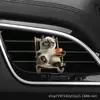 Silla mecedora de dibujos animados creativa, gatito con guitarra, cachorro, colgante plano acrílico transfronterizo para interior de coche, clip para ventilación de aire del coche