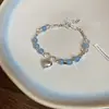 Pulseira de Corda Trançada Cristal Fresca de Verão, Pulseira de Luxo Leve e de Alta Qualidade, Design Moderno e Exquisito, Joia de Mão de Nicho para Mulheres