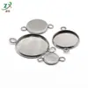 Aço inoxidável Suporte inferior Gema do Tempo soldagem anel duplo bacia redonda soldagem anel duplo suporte para pingente brincos acessórios de joalheria feito à mão diy