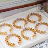 Cristal Natural 2025 Nuevo Diseño Original Pulsera de Cristal Amarillo en Torre para Mujer Pulsera Estilo Similar Xiaohongshu