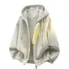 Chaqueta de cuero con capucha genial para hombres y mujeres, silueta holgada, prenda exterior con cremallera, top casual elegante y atractivo, estilo americano