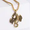 Acero de Titanio Retro Colgante Canción de Hielo y Fuego Punk Hip-Hop Personalizado Collar de Moda para Hombre Transfronterizo Dragón que Escupe Fuego Joyería Nueva