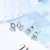 Pendientes de plata de ley S925 con microincrustaciones de diamantes y circonitas cúbicas, elegantes pendientes de corazón de estilo coreano.