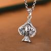 Pingente de Prata S925 Rei Cervo Dourado Retrô Tendência Personalizado Espadas Flor de Ameixa Caveira Joia de Prata Pingente de Colar Masculino e Feminino