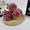 Ramo Transfronterizo Artificial de 7 Cabezas de Peonías al Óleo, Materiales de Flores Simuladas, Adornos Decorativos para el Hogar Estilo Pastoral, Accesorios al por Mayor