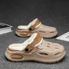 Pantuflas de Algodón Nuevas de Invierno para Hombre con Forro de Felpa, Cálidas y de Doble Uso, Pantuflas Cerradas Antideslizantes para Pareja para el Hogar, Zapatos de Algodón Engrosados a Prueba de Frío