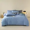 Fábrica de Origem Classe A 13370 Algodão Puro Listrado Conjunto de Quatro Peças Simples Capa de Edredom 100% Algodão Lençol de Cama Roupa de Cama para Dormitório