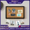 Quadro de Cortiça Personalizado para Pendurar Quadro de Avisos Transfronteiriço Moldura Preta Decoração de Escritório e Casa Quadro de Avisos de Exibição de Fotos Montado na Parede