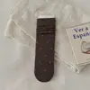 Meias Florais Marrons para Mulheres, Meias de Cano Médio, Versão Coreana para Primavera e Outono, Estilo Retro Japonês da Moda, Adequadas para Sapatos Birkenstock, Meias Largas para Mulheres