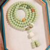 Pulsera de bodhi verde jade natural para hombre 108 cuentas colgante de bolsita de flor de loto cuentas pulsera de cuentas venta al por mayor