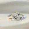 Anillo de Cachorro Lindo y Juguetón para Mujer, Líneas Geométricas, Simple y Versátil, Anillo Abierto Apilable, Anillo de Dedo Índice Trendy Estilo Ins