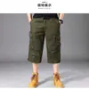 Moda de Verano Pantalones Cortos de Algodón de Pierna Recta Cargo Modernos Sueltos Cómodos Versátiles para Exteriores Pantalones Deportivos de Siete Puntos con Múltiples Bolsillos
