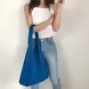 Bolso de Hombro de Punto Color Sólido Estilo Coreano Ins, Bolso de Mano Hueco, Bolso Tote de Gran Capacidad, Bolso Cruzado para Mujer