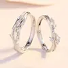 Anillos de pareja Lianliuzhi para hombres y mujeres, diseño de nicho de lujo ligero, anillos de moda estilo ins, accesorios de moda al por mayor