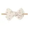 Nova tiara infantil estampada com laço, acessório de cabelo fofo e doce para bebê, tiara fina de tecido 4877