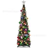 Árbol de Navidad Plegable de Lujo Decoración de Pie para Hoteles, Centro Comercial Familiar Transfronterizo de Navidad Decoraciones Artificiales, Árbol Telescópico