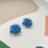 Zhen Tu Estilo Minimalista Parche de Resina Transparente con Pliegues Pétalo de Crisantemo Accesorios DIY Pendiente Joyería Hecho a Mano