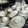 Lz Estilo Escandinavo Cuenco de Arroz de Plumas Blancas, Sombrero de Bambú, Cuenco para Fideos, Tazón para Sopa, Plato Llano, Plato Hondo, Plato para Bistec, Plato para Postre, Vaso de Agua, Taza