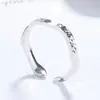 2025 nuevo anillo de plata de ley S925 simple de moda de alta calidad de hielo roto apertura de hielo anillo abierto de lujo ligero de ins