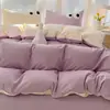 Ropa de Cama Ins Clase A Algodón Puro Juego de Cuatro Piezas Funda de Edredón Funda de Edredón de Algodón Puro Cama Sábanas de Cama Individual Dormitorio de Estudiante Juego de Tres Piezas