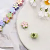 Flor de Cinco Pétalos Dibujo Animado Cuentas Espaciadoras Cadena para Teléfono Móvil Accesorios Cuentas Espaciadoras Aleación Colorida Accesorios DIY Joyería Colorida