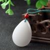 Pingente de Jade de Seda Platina de Xinjiang Jade Branco Natural Fivela Segura Seção de Bambu Pingente Não Bom Pingente Jade Ruyi com Corda
