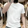 Camiseta de Seda de Hielo de Manga Corta para Hombre 2026 Verano Nuevo Estilo Cuello Redondo Moda Transpirable para Hombre Camiseta de Manga Corta para Hombre
