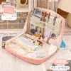 Estuche de gran capacidad apertura de 90 grados papelería simple material para diario de chicas bolsa de almacenamiento de tarjetas goo bolsa de cosméticos