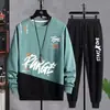 Conjunto esportivo de lazer masculino primavera e outono nova marca de moda suéter masculino combinando terno bonito meninos adolescentes