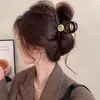 Presilha de Garra Grande Cor de Café para Mulheres, Estilo de Luxo, Adequada para Penteados Presos, Presilha Tubarão para Cabelos Grossos, Grampo, Acessório de Cabelo para Outono e Inverno