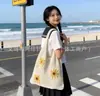 Bolsa de Palha Trançada à Mão Vazada para Mulheres, Estilo Casual Preguiçoso de Verão, Bolsa de Palha de Grande Capacidade, Bolsa de Ombro para Férias na Praia