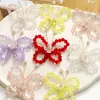 Estilo Pastoral Linda Flor de Perla Seda Retorcida Cristal Mariposa DIY Hecho a Mano Pin Lateral Accesorios para el Cabello Tocado Zapatos Accesorios de Flor