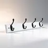 Colgador de 4 filas estilo europeo de aleación de zinc para uso doméstico en la sala de estar, cocina, baño, montado en la pared para guardar ropa, accesorios y sombreros