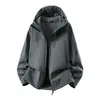Nova jaqueta softshell outdoor estilo montanha 2026, estilo casal primavera/outono, com corte tridimensional, à prova de vento, à prova d'água e com capuz